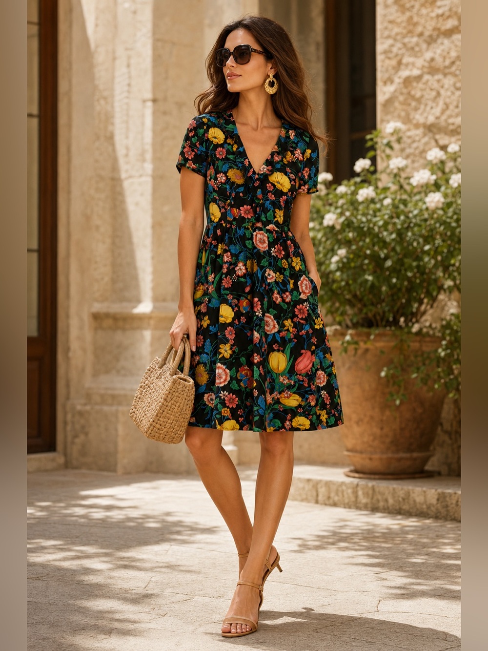 Maeve x Anthropologie | Bloede Floral Fit & Flare Dress - Size 0P